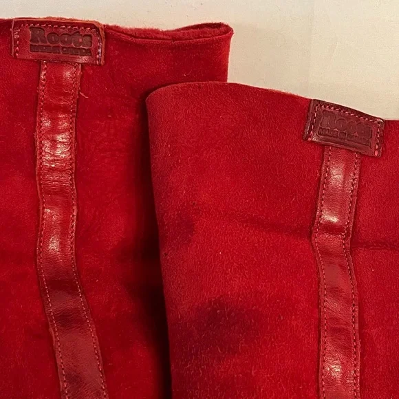 Vintage Roots Red Shearling Moto Boots | Made in Canada - Picture 11 of 14
